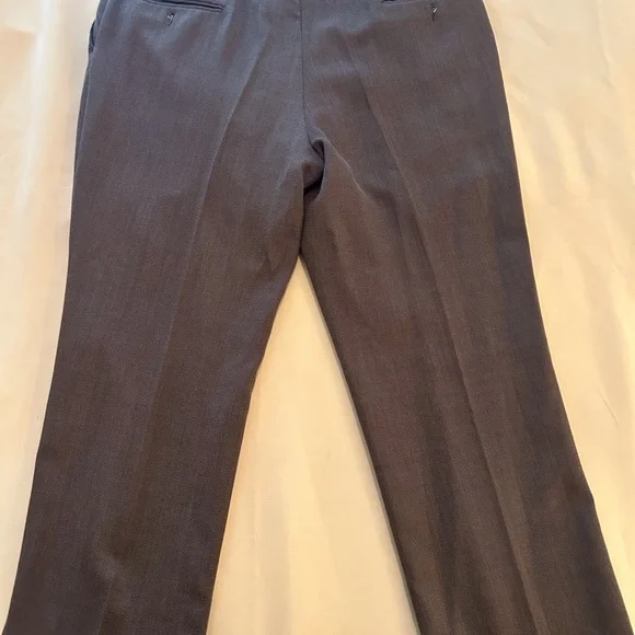 Oscar de la Renta Chocolate Wool-Blend Trousers - Picture 4 of 4